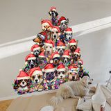 Funny Christmas Tree Wall Vinyl Decal - Large Dogs Sticker Decoration Living Kids Room