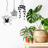Botanical Oasis Wall Sticker - Tropical Hanging Plant Basket Decal