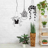 Botanical Oasis Wall Sticker - Tropical Hanging Plant Basket Decal