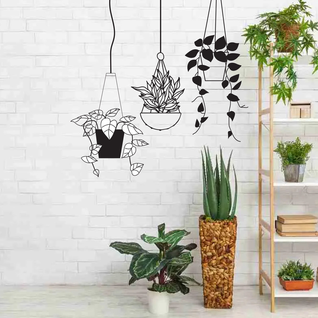 Botanical Oasis seinakleebis – troopilise rippuva taime korvi kleebis