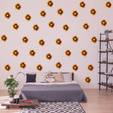 24x Boho Daisy Wall Stickers - Brown Flowers Room Decor Decals