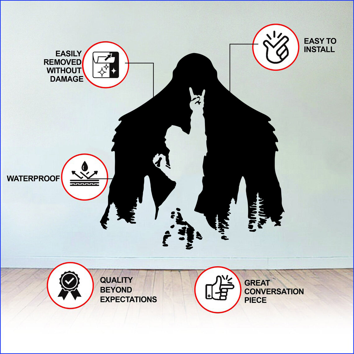 Intrigeeriv Yeti kleebis – mõistatuslik Bigfoot kleebis seinakunsti ja graafika jaoks