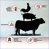 Livestock Farm Animals Wall Sticker - Farm Pig Cattle Chicken Car Decal