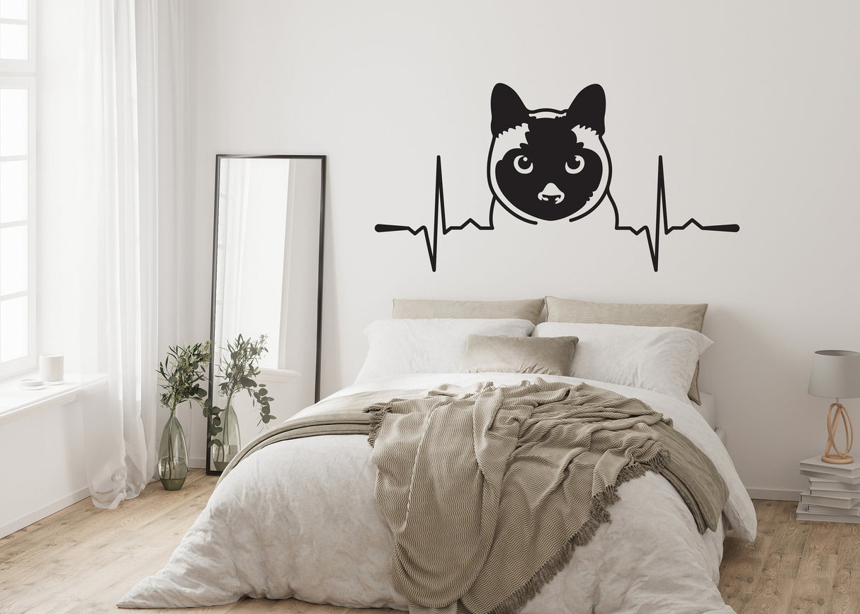Siamese Cat Wall Sticker - Adorable Feline Vinyl Wall Art Decal