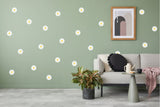24x Daisy Flowersi seinakleebised – valged lillelised ruumidekoratsioonikleebised