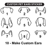 Custom Pet Ear Car Decal - Personalized Dog Name Vinyl Wall Sticker