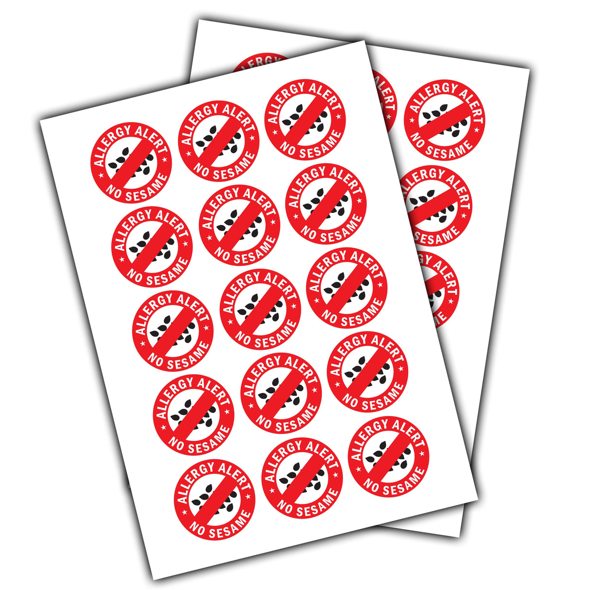 24x No Sesame Allergy Alert Sticker - Food Allergies Awareness Safety Decals