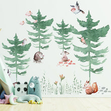 Load image into Gallery viewer, Woodland Wonders Vinyl Wall Decal Set - Whimsical Animal &amp; Forest Theme Stickers
