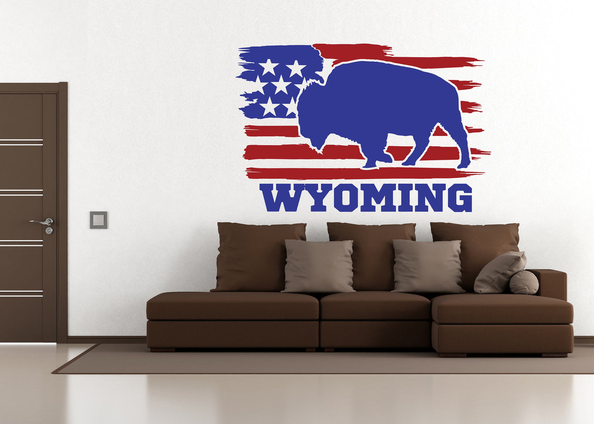Rustikaalne Wyomingi osariigi seinakleebis – võluv kleebis teie siseseintele