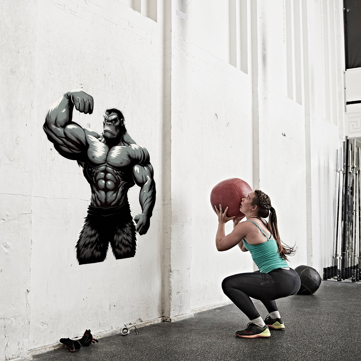 Beast Mode Inspired Fitness Gorilla Wall Decal - Gym Motivation Sticker