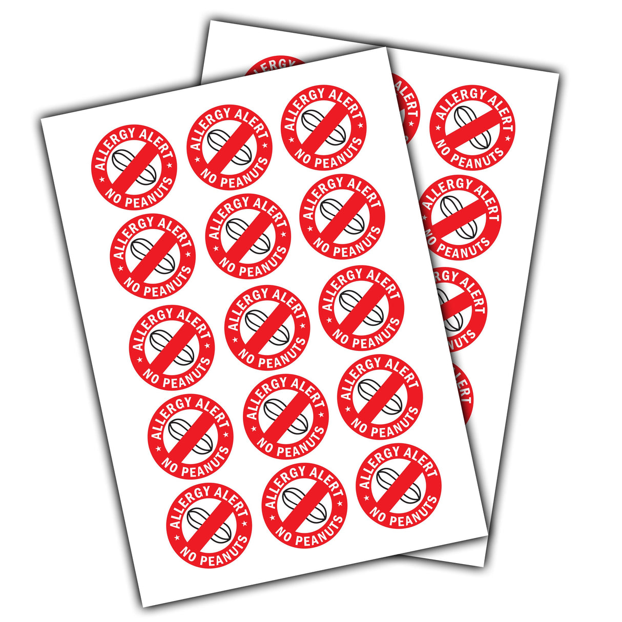 Allergy Alert Stickers - Peanut Sensitivity Warning Labels for Safety