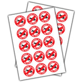 24x No Fish Allergy Alert Sticker - Food Allergies Awareness Safety Decals