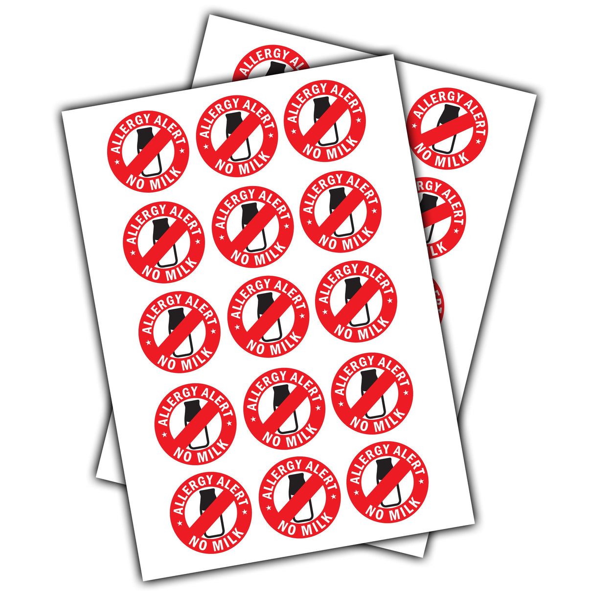 Allergy Alert Milk Stickers - Safety Decals for Food Sensitivity