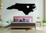 Tar Heel State Pride Vinyl Sticker - Removable Wall Decal