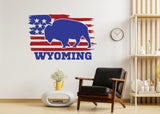 Wyoming Decal - Wyoming State Bull Wall Sticker