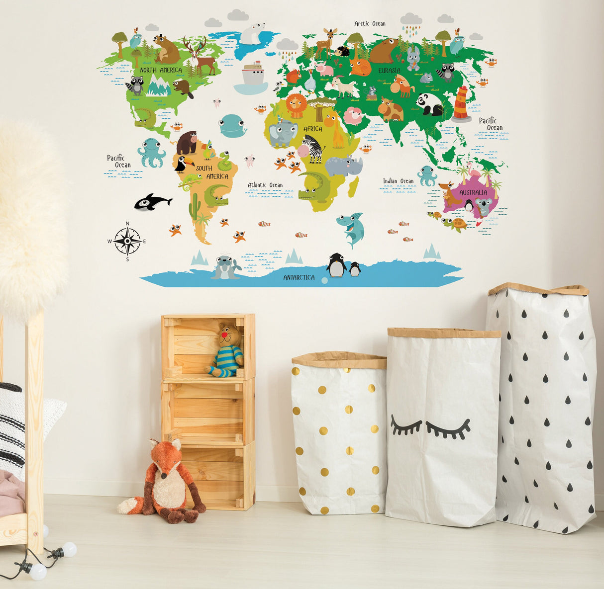 World Map Decal - Nursery Wall Sticker