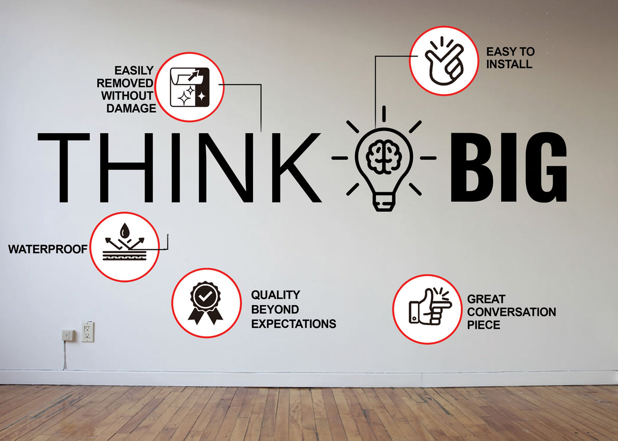 Thing Big Wall Art kleebis kontori edu saavutamiseks – nutikalt mõtlemise inspireeriv ja motiveeriv konverentsiruumi sisekujunduskleebis