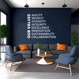 Our Values Office Wall Decal - Inspirational Conference Room Art Sticker