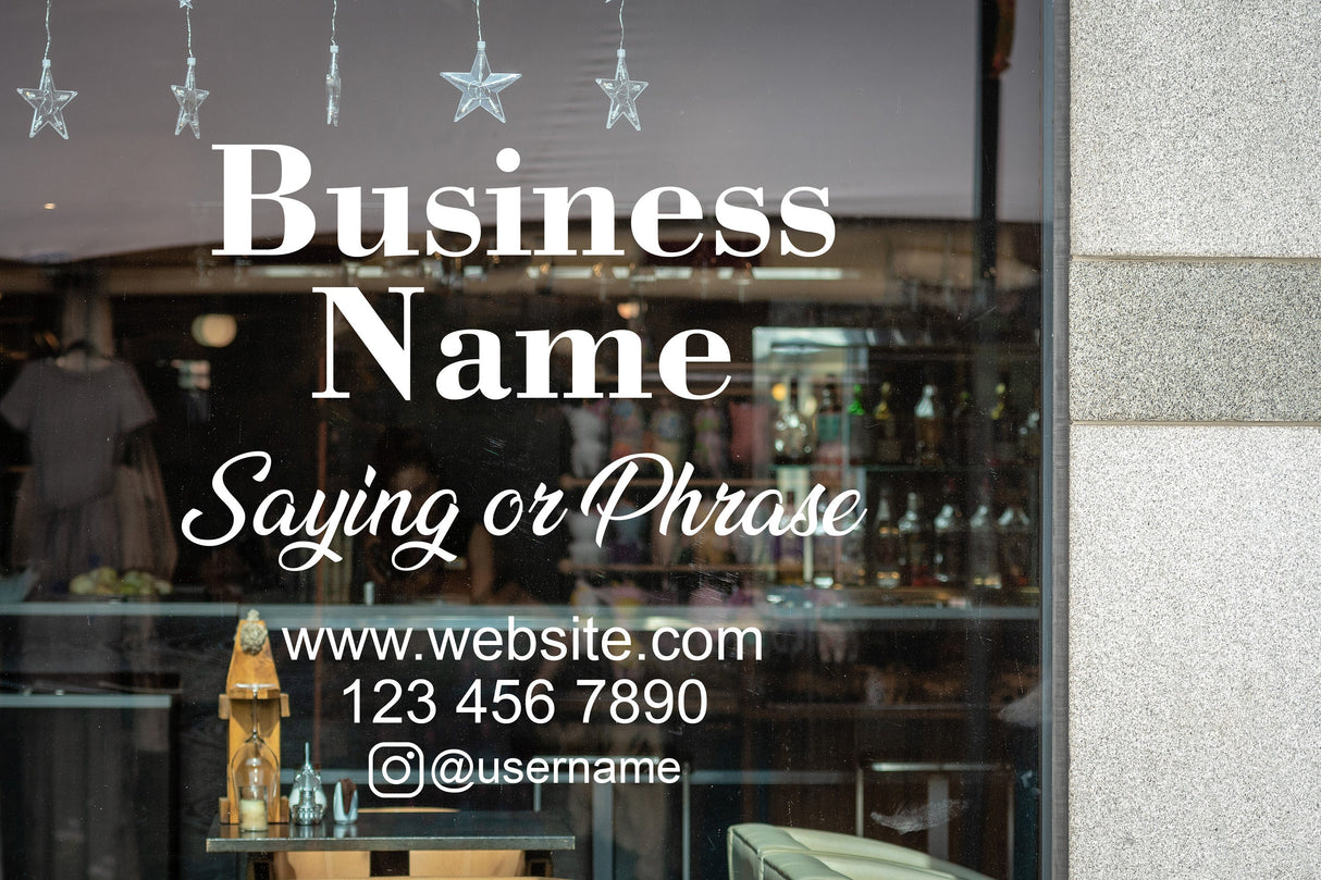 Custom Window Decal - Customizable Business Restaurant Coffee Shop Storefront Glass Sticker - Company Name Logo Door Vinyl Lettering Sign