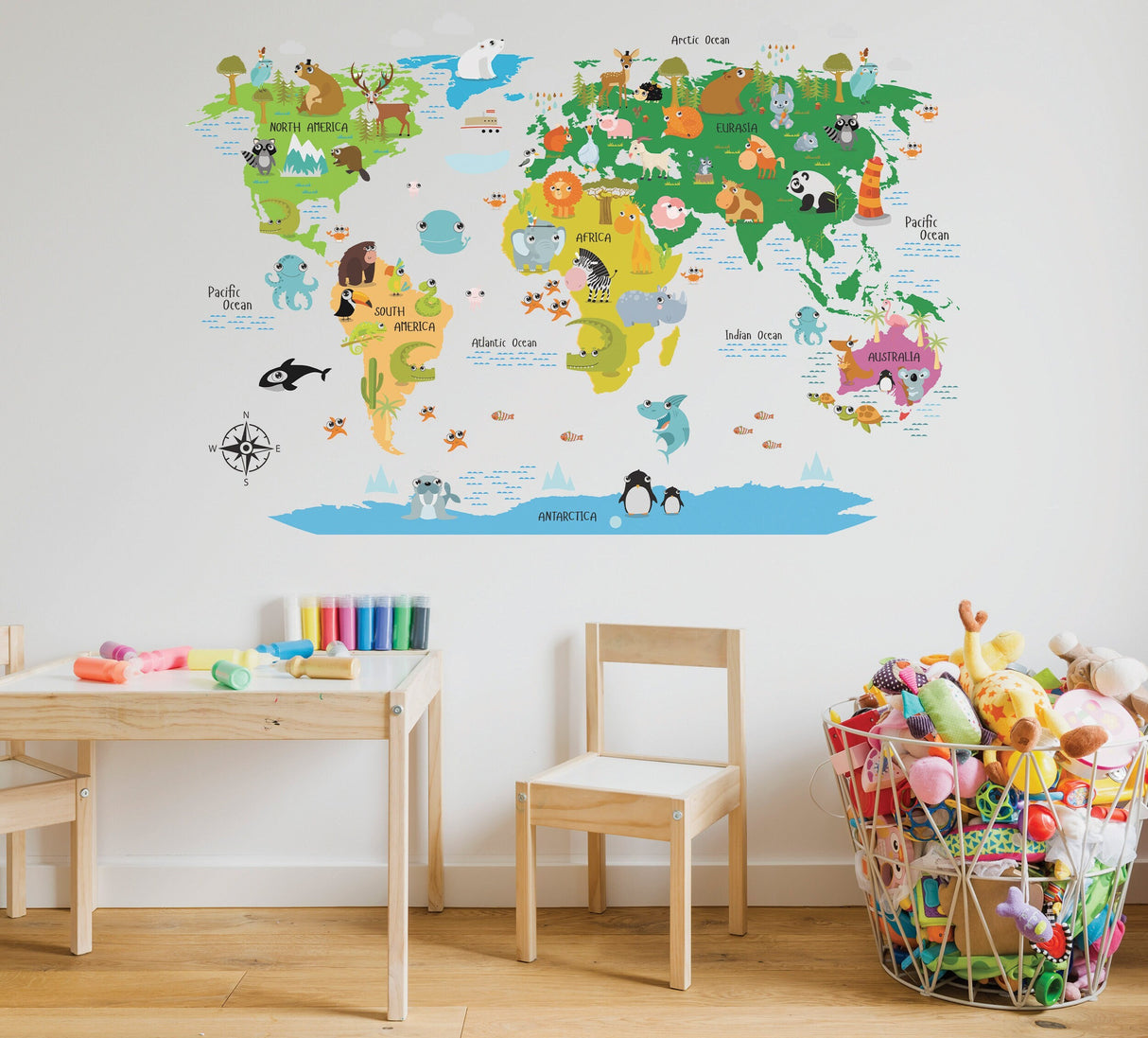 World Map Decal - Nursery Wall Sticker