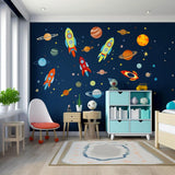 Outer Space Wall Decals - Astronaut and Galaxy Planet Stickers - Decords