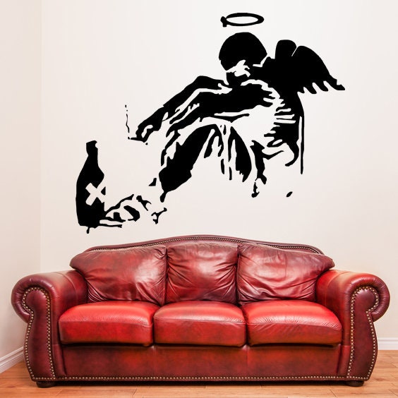 Banksy Fallen Angeli seinakleebis – Giant Art Street Graffiti Wings vinüülkleebis