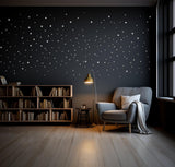 White Stars Wall Vinyl Stickers - Elegant Peel and Stick Art Map Stickers for Ceiling Decor