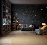 White Stars Wall Vinyl Stickers - Elegant Peel and Stick Art Map Stickers for Ceiling Decor