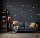 White Stars Wall Vinyl Stickers - Elegant Peel and Stick Art Map Stickers for Ceiling Decor