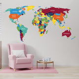 Global Traveler Themed Vinyl Wall Sticker Decal - World Exploration Design
