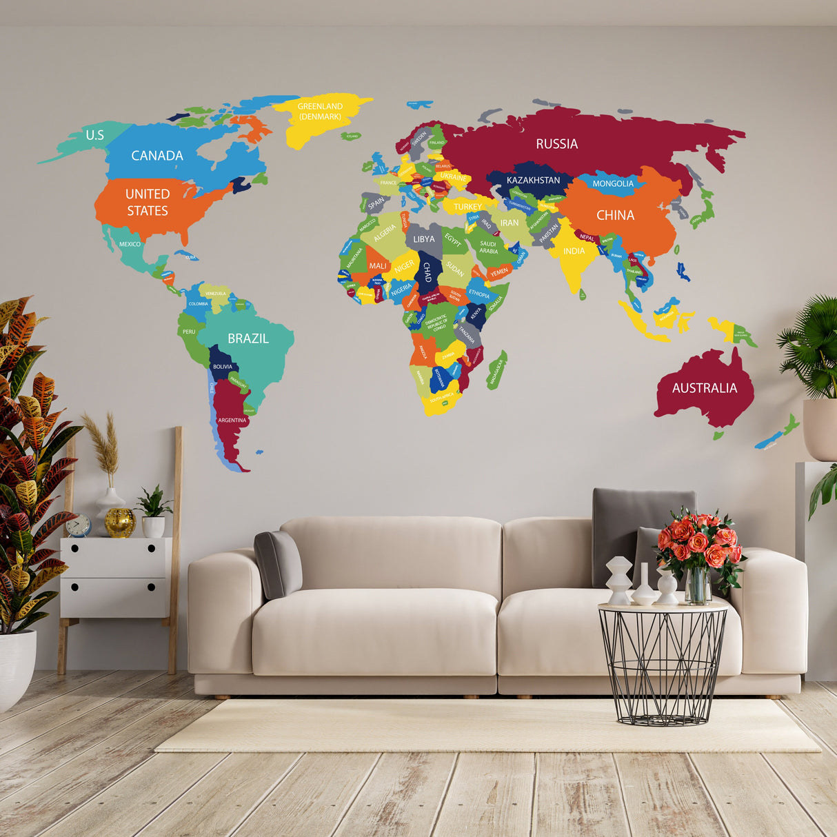 Global Traveler Themed Vinyl Wall Sticker Decal - World Exploration Design
