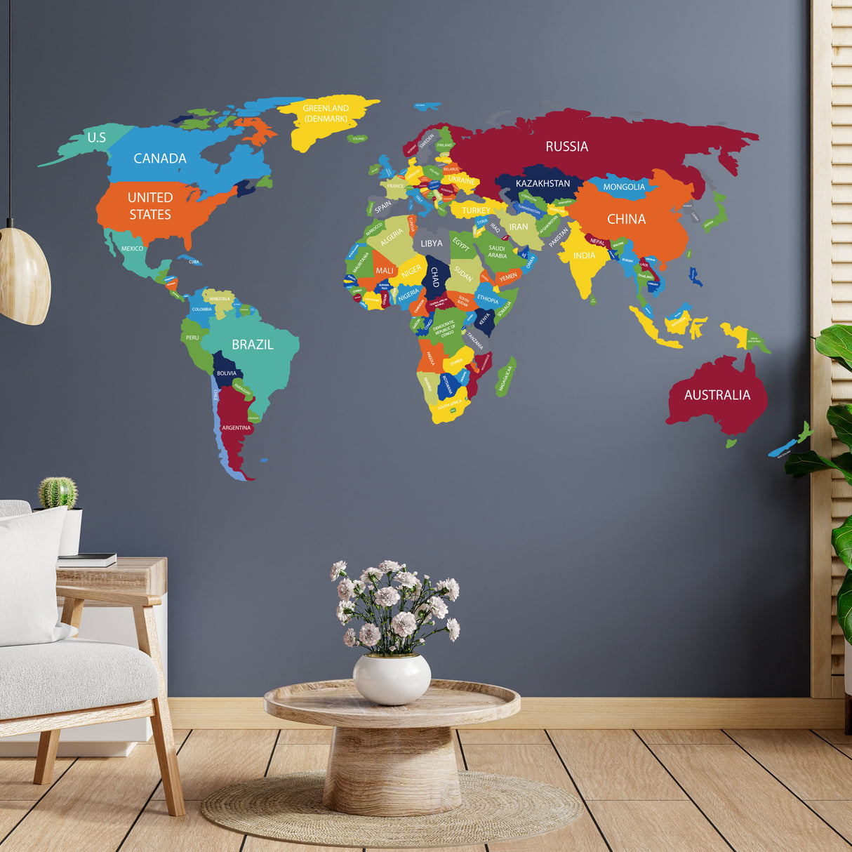 Globaalse reisija teemaline vinüülist seinakleebise kleebis – maailma avastamise disain