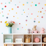 50x Kids Playroom Round Dots Decals - Watercolor Play Sign Stickers