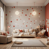 200x White and Red Round Dot Stickers - Small Blank Adhesive Matte Vinyl Polka Decor - Decords