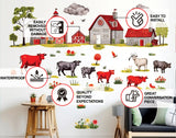 Farmyard Wall Decals: Whimsical Countryside Kids Room Transformative Decorations