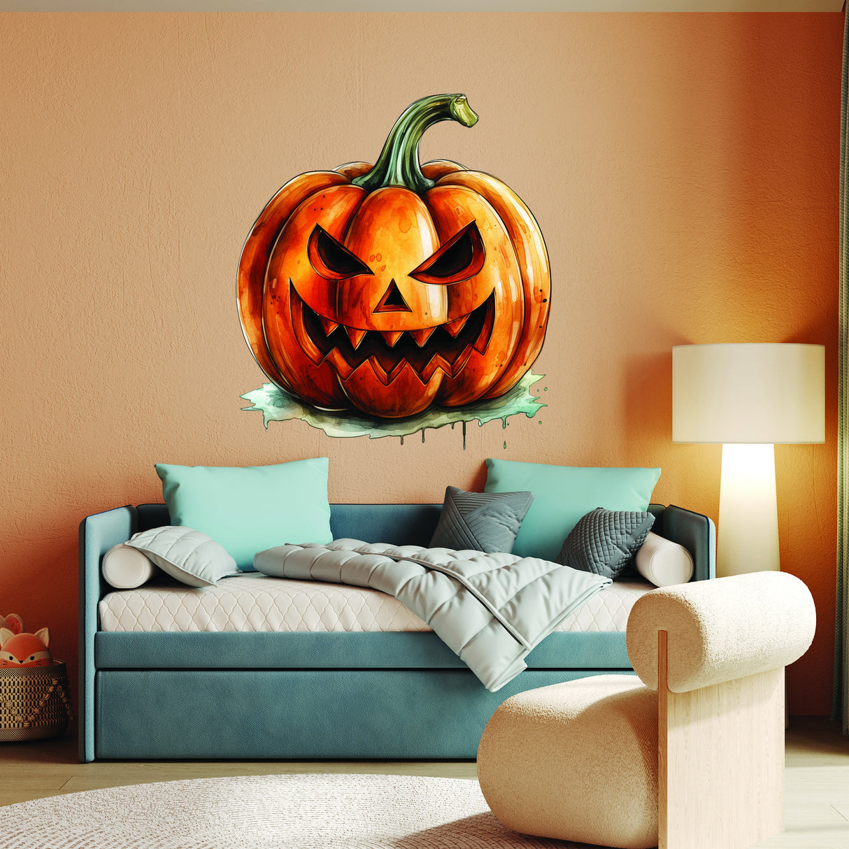 Halloweeni kõrvitsa seinakleebis – jube naeratav Jack-o-Lanterni kleebis puhkuseks