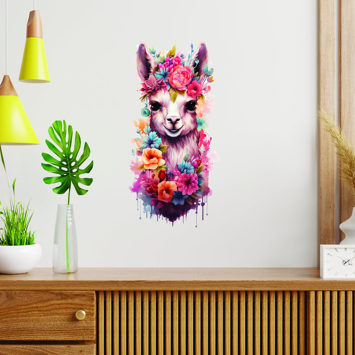 Cute Baby Lama Nursery Wall Decal - Alpaca Wall Sticker for Kids Room Decor - Decords