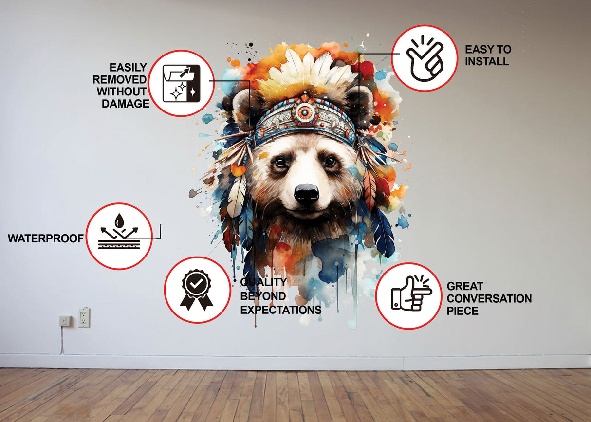 Safari Adventure Wall Art, Kids Room Watercolor Animal Wall Sticker Decal