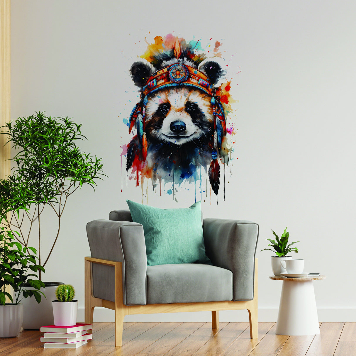 Pandateemaline seinakleebis, eemaldatav Paradise Panda kleebis seinakaunistuseks