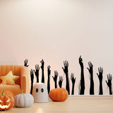 Funny Halloween Window Decals - Zombie Hands & Creepy Ghoul Wall Murals