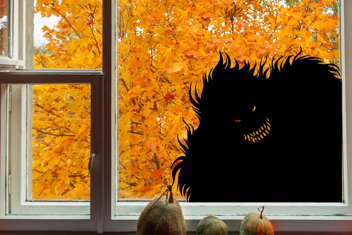 Halloween Monster Window Decal - Creepy Silhouette Stickers for Doors & Garage - Decords