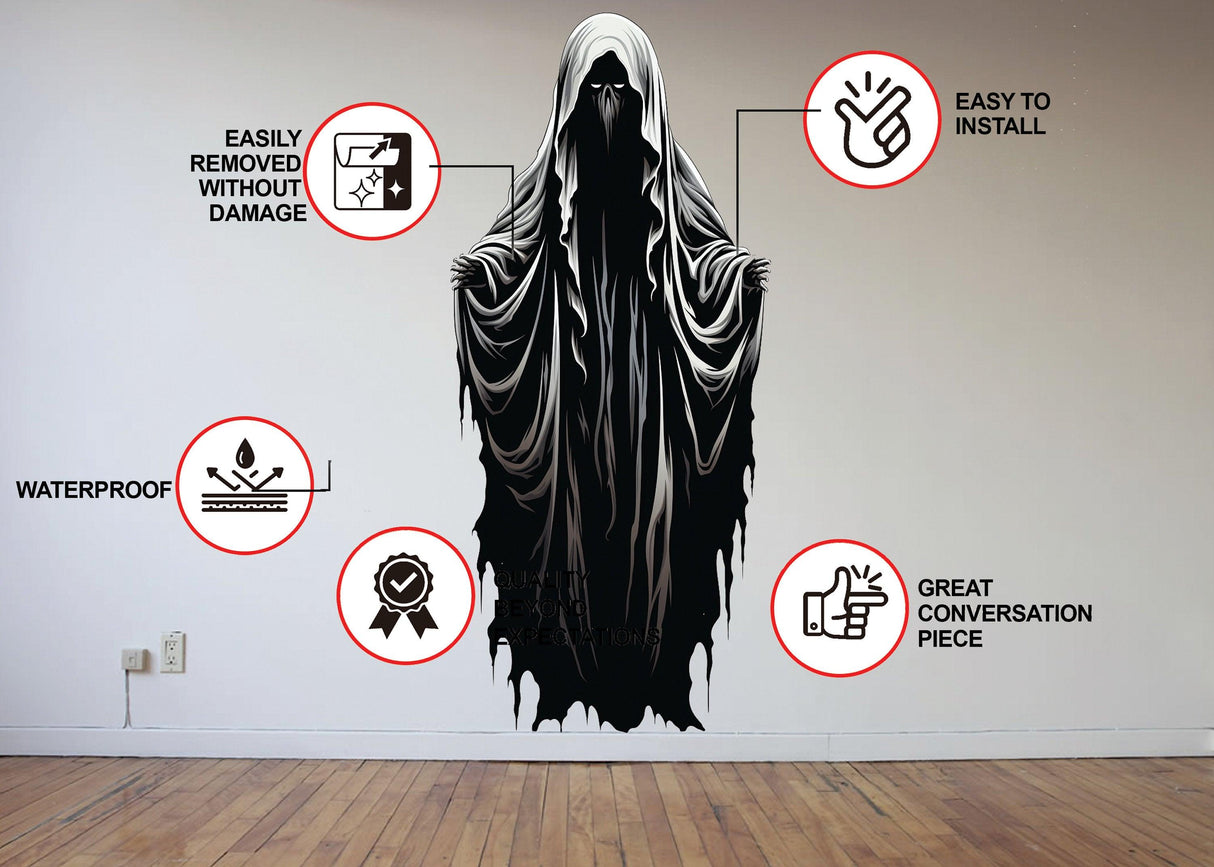 Halloween Haunting Ghoul Wall Art Decal - Shadow Human Monster Sticker