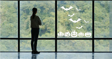 Load image into Gallery viewer, Halloween Window Decals - Spooky Delights with Festive Pumpkins and Bats Display Stickers
