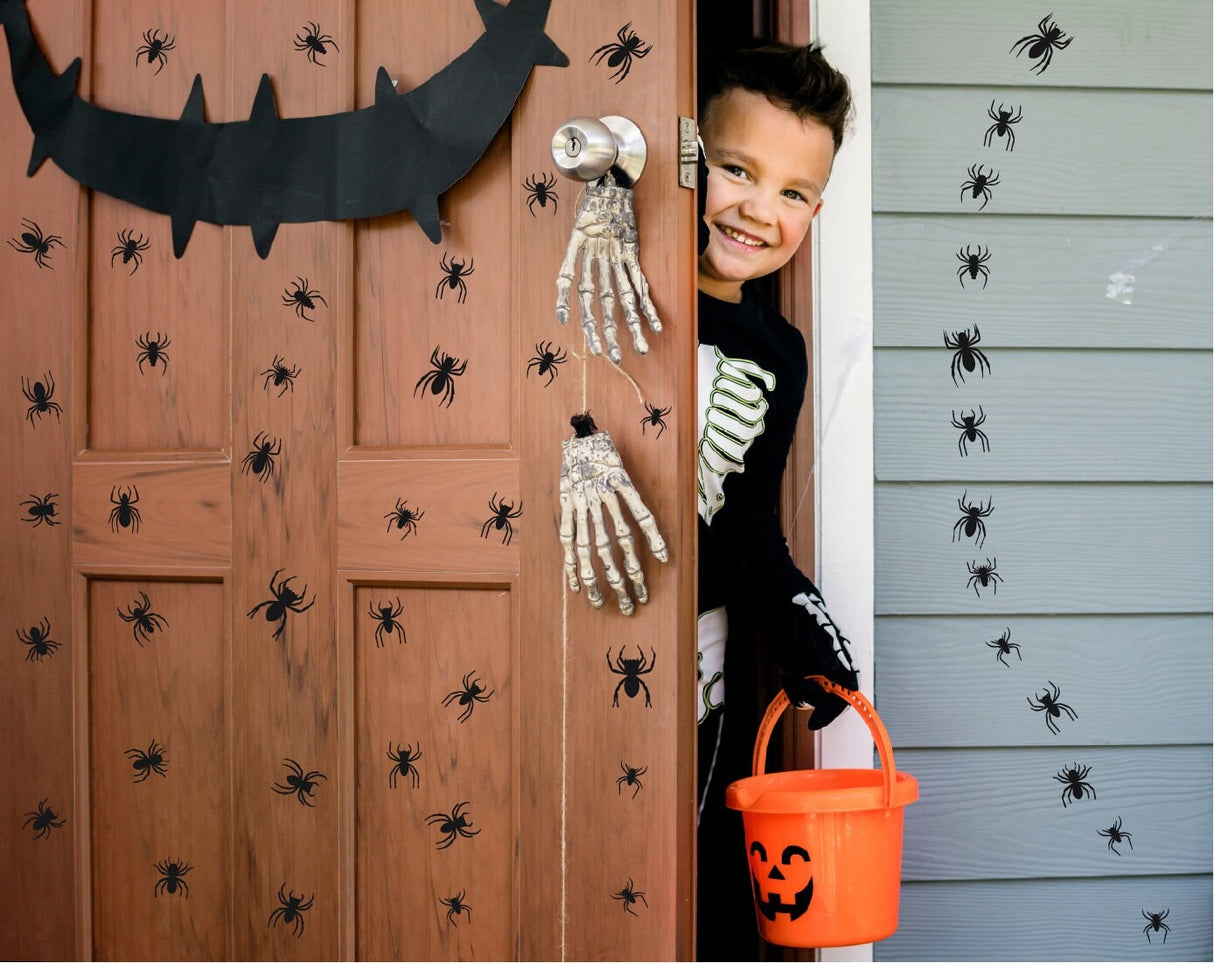 Creepy Crawly Spider Wall Decals - Halloween Door Vinyl Stickers