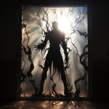 Frosted Vampire Silhouette Decal - Printed Human Monster Etched Glass Sticker for Windows Doors