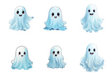 12x Printed White Ghosts Window Decals - Spooky Halloween Window Stickers Decor