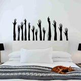 Zombie käte kollektsioon: õudsed Ghouli aknakleebised ja jubedad kätekaunistused