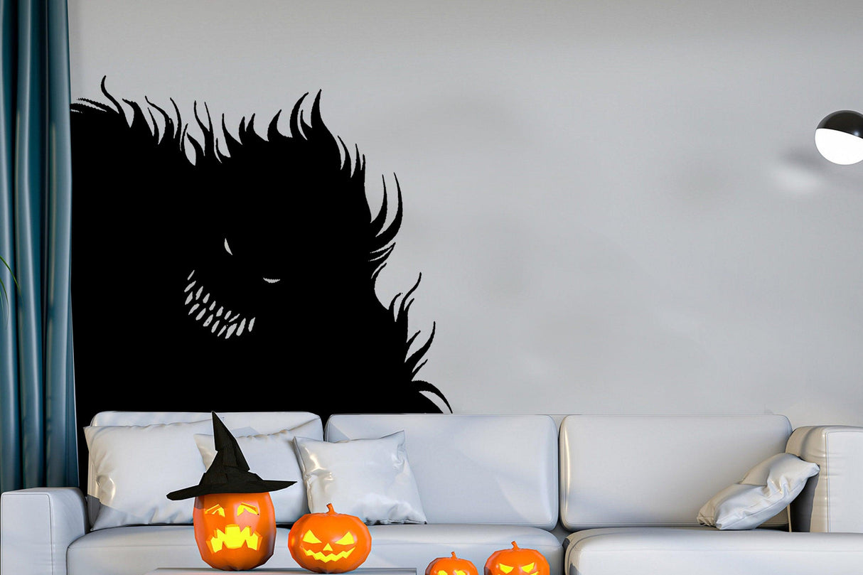 Halloween Monster Window Decal - Creepy Silhouette Stickers for Doors & Garage - Decords