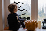 Halloween Window Decals Pack - Festive Pumpkins and Bats Display Stickers Set