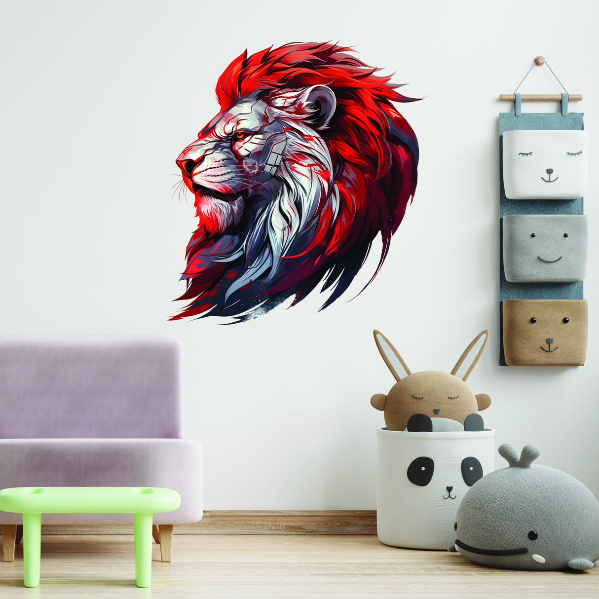 &quot;Futuristic Red-Maned Lion Art&quot;